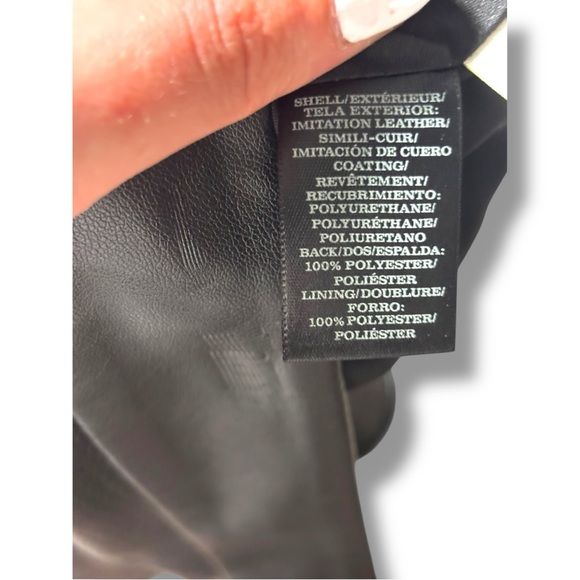 Ann Taylor Black Faux Leather A-Line Fit and Flare Mini Skirt - Picture 9 of 13